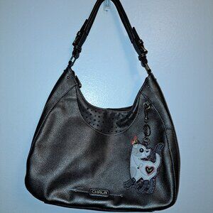Chala Sweet Hobo Vegan Leather Gray Pewter Convertible Crossbody Shoulder Bag